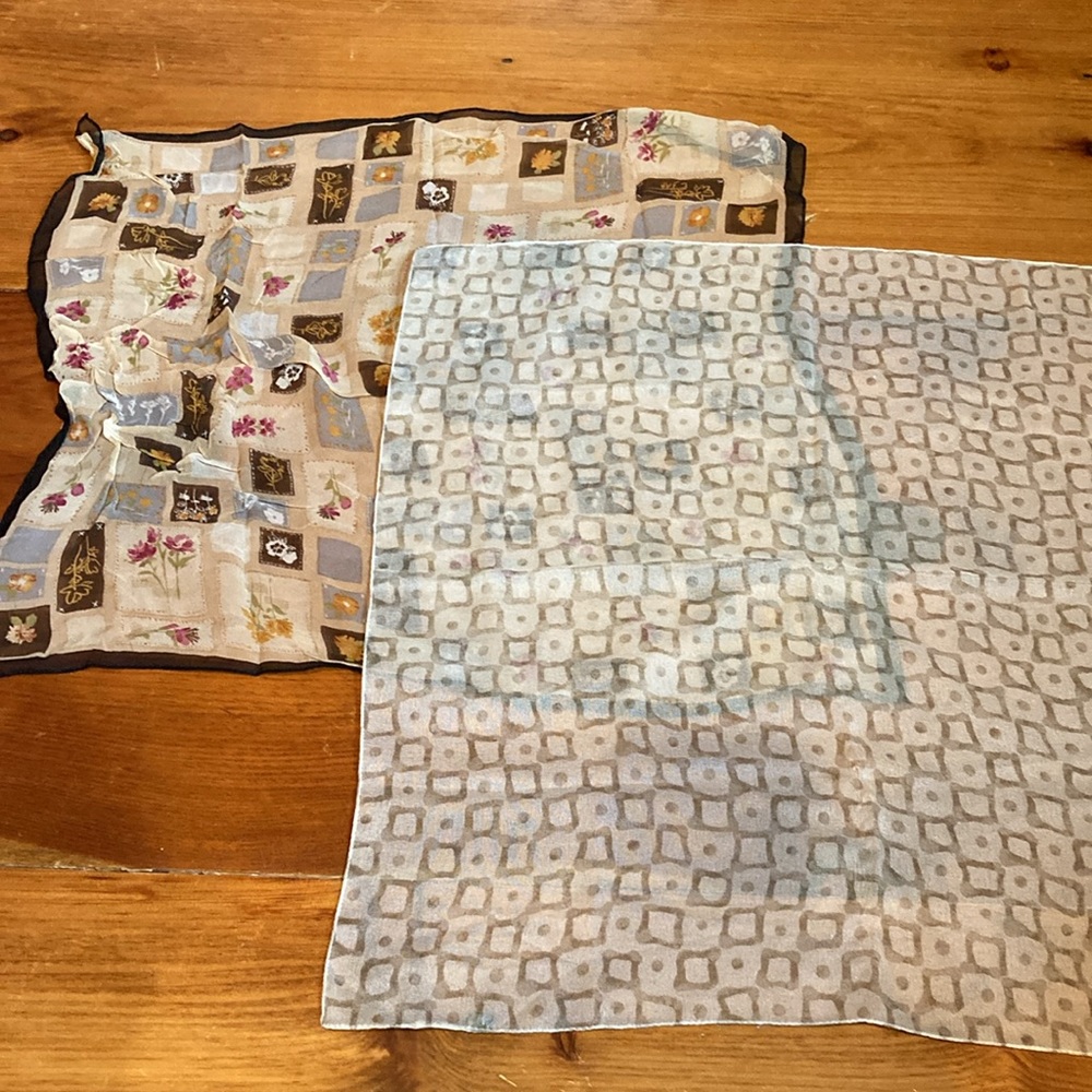 *Bundle/2* Silk Kerchief Scarf Scarves Wimple, Hennin, Gable Hood